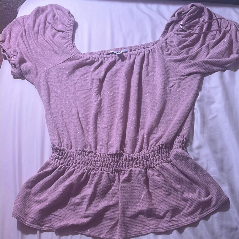 LC Lauren Conrad Lavender Off-Shoulder Top - Picture 3 of 3